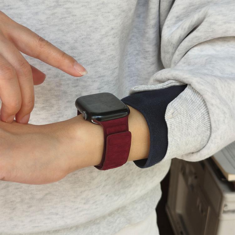 For Apple Watch 42mm / 41mm / 40mm / 38mm Square Magnetic Suede Watch Band