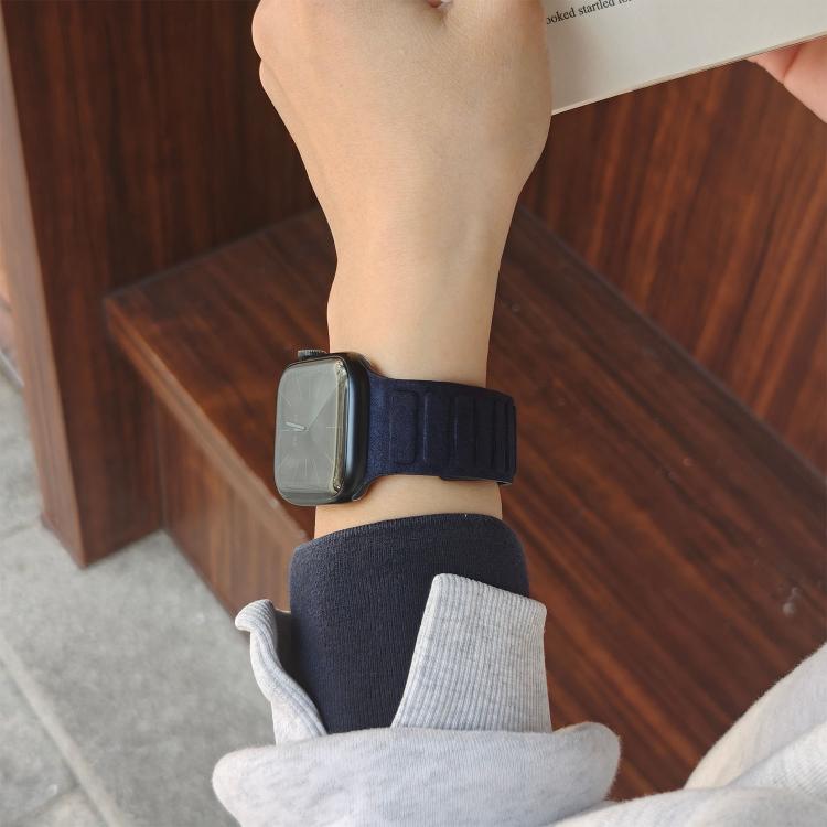 For Apple Watch 42mm / 41mm / 40mm / 38mm Square Magnetic Suede Watch Band
