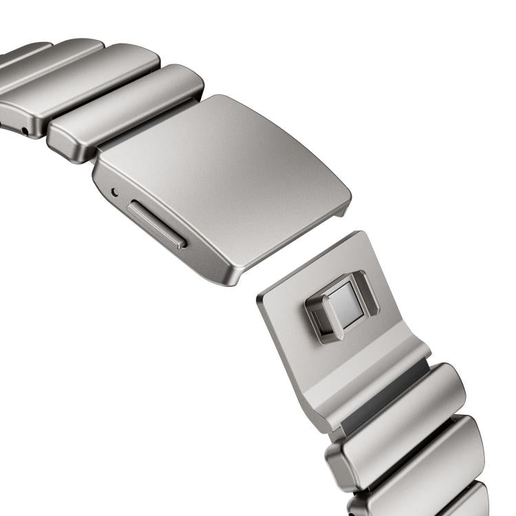 For Apple Watch 46mm / 49mm / 45mm / 44mm Magnetic Buckle Single-Bead Silicone Stainless Steel Watch Band