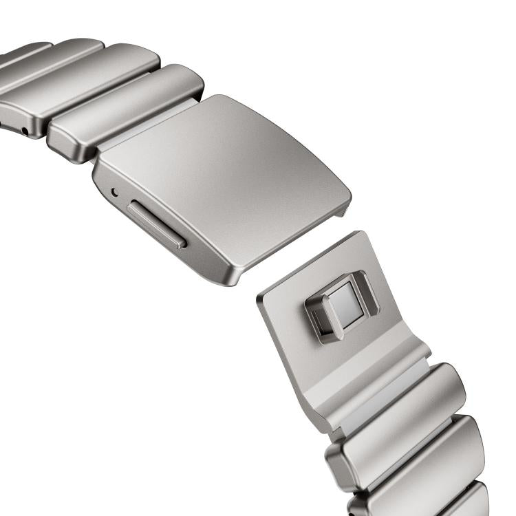 For Apple Watch 46mm / 49mm / 45mm / 44mm Magnetic Buckle Single-Bead Silicone Stainless Steel Watch Band