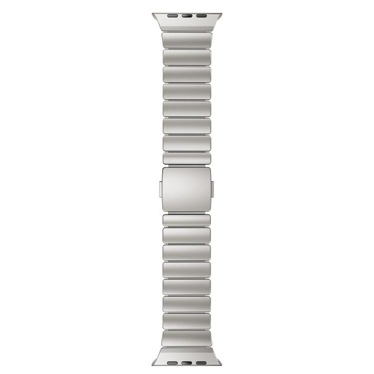For Apple Watch 46mm / 49mm / 45mm / 44mm Magnetic Buckle Single-Bead Silicone Stainless Steel Watch Band
