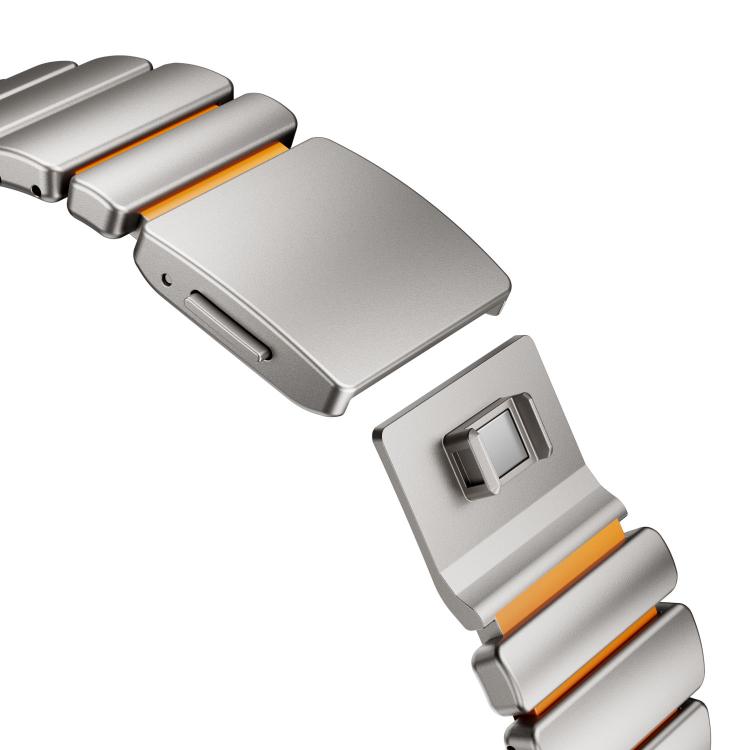 For Apple Watch 46mm / 49mm / 45mm / 44mm Magnetic Buckle Single-Bead Silicone Stainless Steel Watch Band