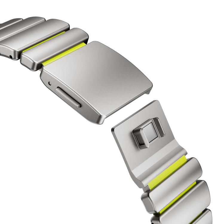For Apple Watch 46mm / 49mm / 45mm / 44mm Magnetic Buckle Single-Bead Silicone Stainless Steel Watch Band