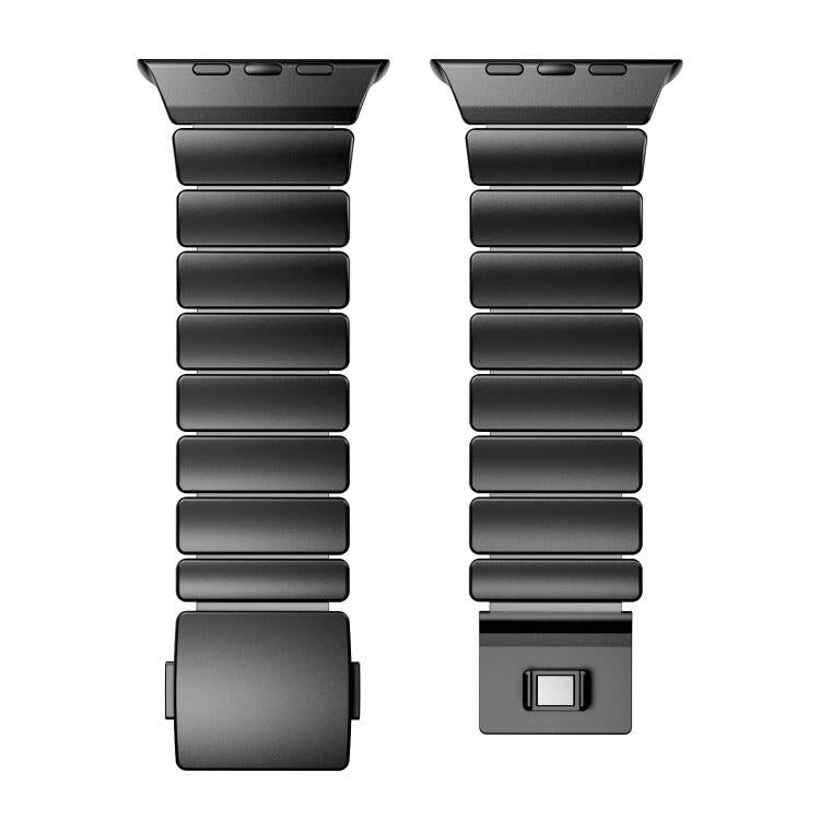 For Apple Watch 46mm / 49mm / 45mm / 44mm Magnetic Buckle Single-Bead Silicone Stainless Steel Watch Band