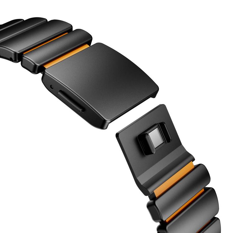 For Apple Watch 46mm / 49mm / 45mm / 44mm Magnetic Buckle Single-Bead Silicone Stainless Steel Watch Band