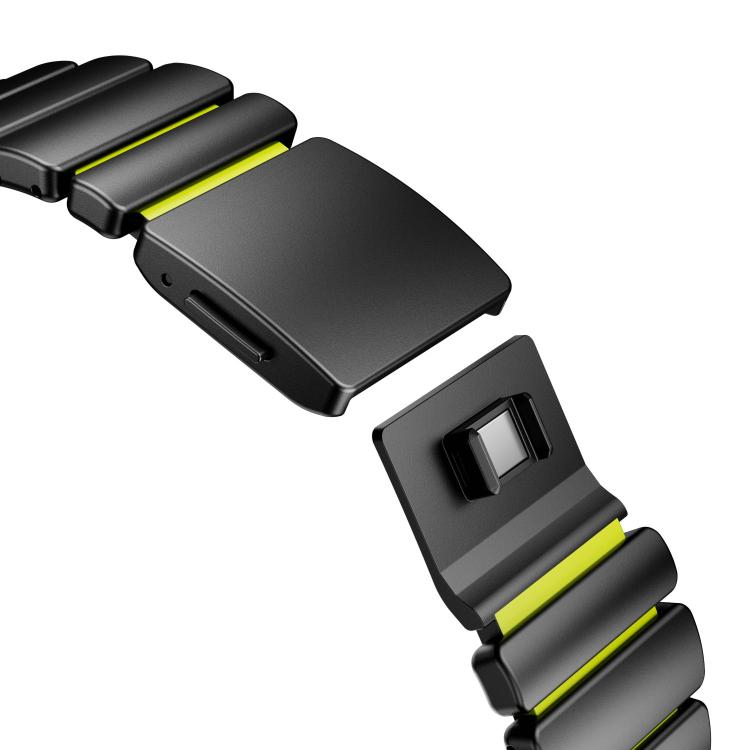 For Apple Watch 46mm / 49mm / 45mm / 44mm Magnetic Buckle Single-Bead Silicone Stainless Steel Watch Band