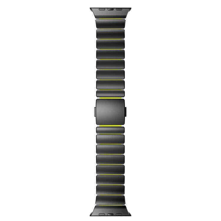 For Apple Watch 46mm / 49mm / 45mm / 44mm Magnetic Buckle Single-Bead Silicone Stainless Steel Watch Band