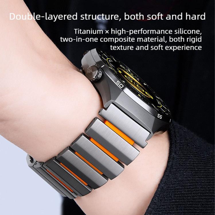 22mm Norman Magnetic Buckle Titanium Metal Silicone Watch Band
