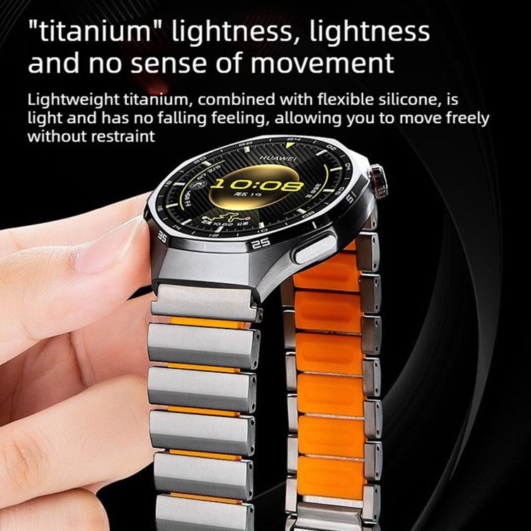 22mm Norman Magnetic Buckle Titanium Metal Silicone Watch Band
