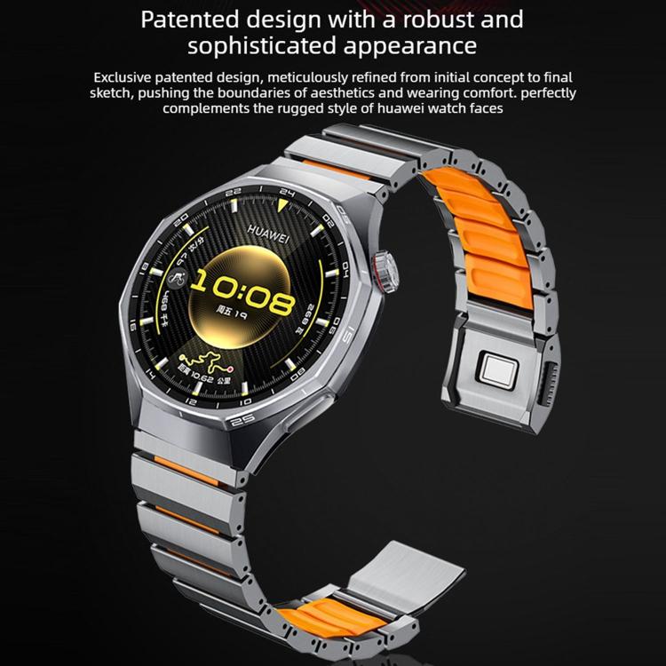 22mm Norman Magnetic Buckle Titanium Metal Silicone Watch Band