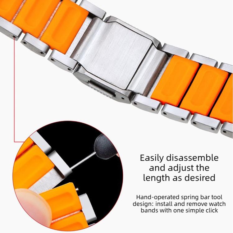 22mm Norman Magnetic Buckle Titanium Metal Silicone Watch Band