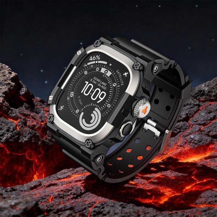 For Apple Watch Ultra 3 / Ultra 2 / Ultra 1 49mm Metal Protective Case One-Piece TPU Watch Band