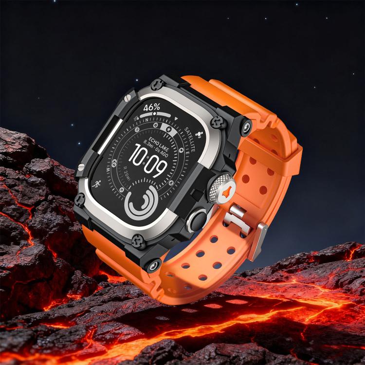 For Apple Watch Ultra 3 / Ultra 2 / Ultra 1 49mm Metal Protective Case One-Piece TPU Watch Band