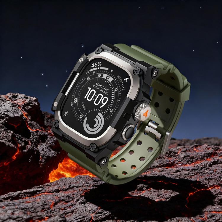For Apple Watch Ultra 3 / Ultra 2 / Ultra 1 49mm Metal Protective Case One-Piece TPU Watch Band