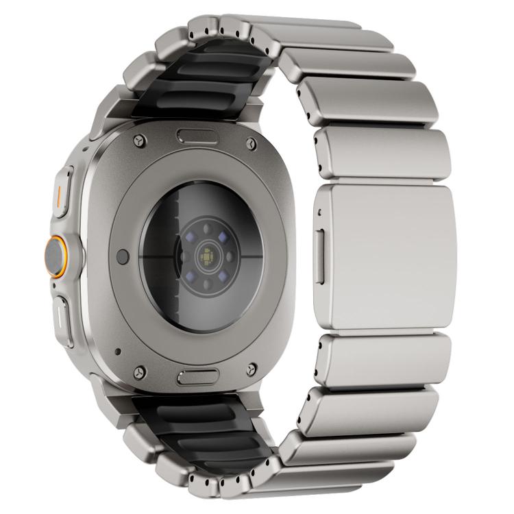 For Samsung Galaxy Watch Ultra 47mm / Ultra 2025 Magnetic Buckle Single-Bead Silicone Stainless Steel Watch Band