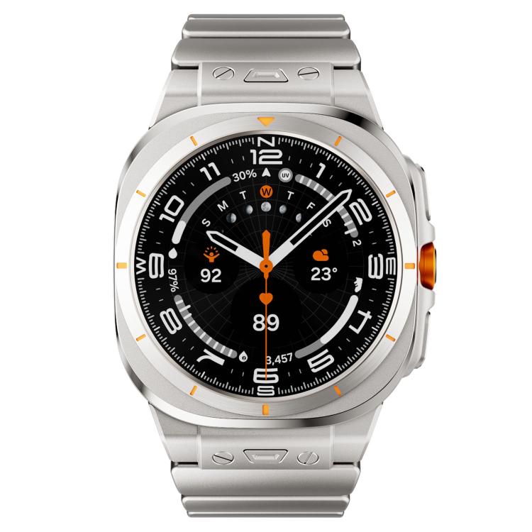 For Samsung Galaxy Watch Ultra 47mm / Ultra 2025 Magnetic Buckle Single-Bead Silicone Stainless Steel Watch Band