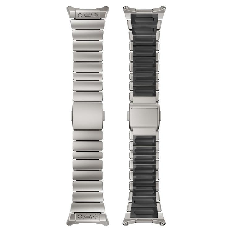 For Samsung Galaxy Watch Ultra 47mm / Ultra 2025 Magnetic Buckle Single-Bead Silicone Stainless Steel Watch Band