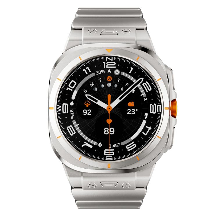 For Samsung Galaxy Watch Ultra 47mm / Ultra 2025 Magnetic Buckle Single-Bead Silicone Stainless Steel Watch Band