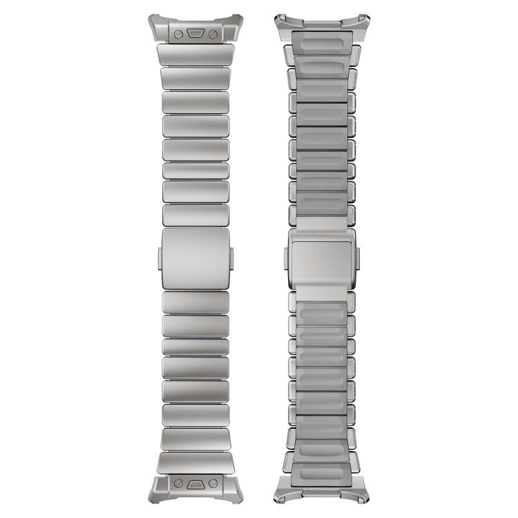 For Samsung Galaxy Watch Ultra 47mm / Ultra 2025 Magnetic Buckle Single-Bead Silicone Stainless Steel Watch Band