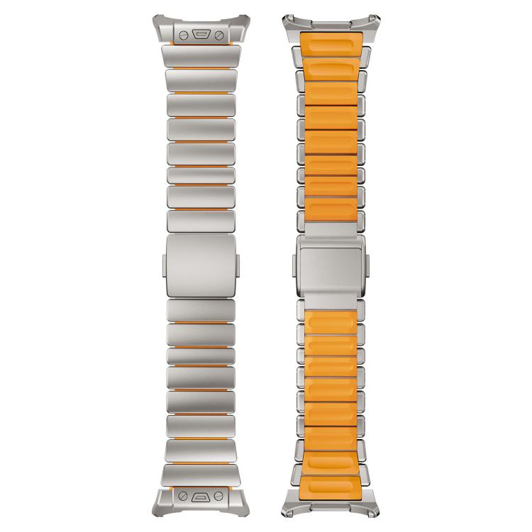 For Samsung Galaxy Watch Ultra 47mm / Ultra 2025 Magnetic Buckle Single-Bead Silicone Stainless Steel Watch Band