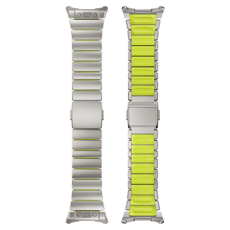 For Samsung Galaxy Watch Ultra 47mm / Ultra 2025 Magnetic Buckle Single-Bead Silicone Stainless Steel Watch Band