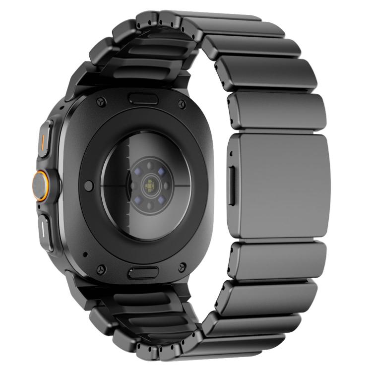For Samsung Galaxy Watch Ultra 47mm / Ultra 2025 Magnetic Buckle Single-Bead Silicone Stainless Steel Watch Band