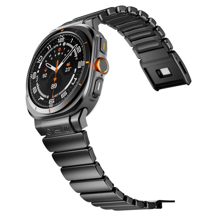 For Samsung Galaxy Watch Ultra 47mm / Ultra 2025 Magnetic Buckle Single-Bead Silicone Stainless Steel Watch Band