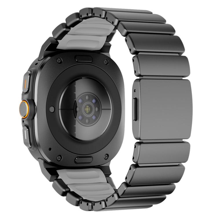 For Samsung Galaxy Watch Ultra 47mm / Ultra 2025 Magnetic Buckle Single-Bead Silicone Stainless Steel Watch Band