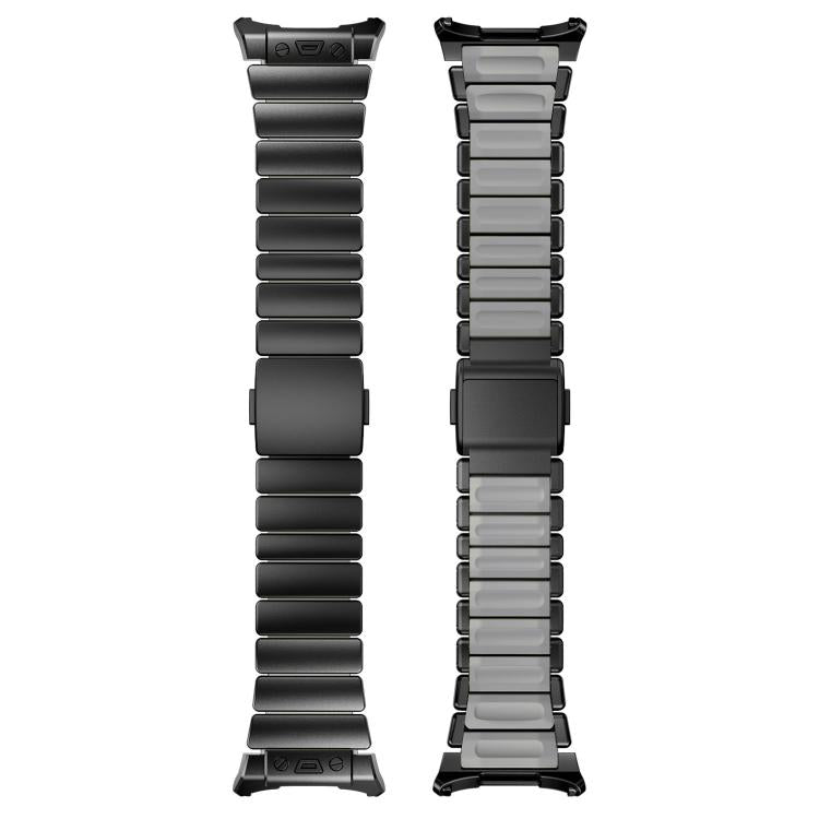 For Samsung Galaxy Watch Ultra 47mm / Ultra 2025 Magnetic Buckle Single-Bead Silicone Stainless Steel Watch Band