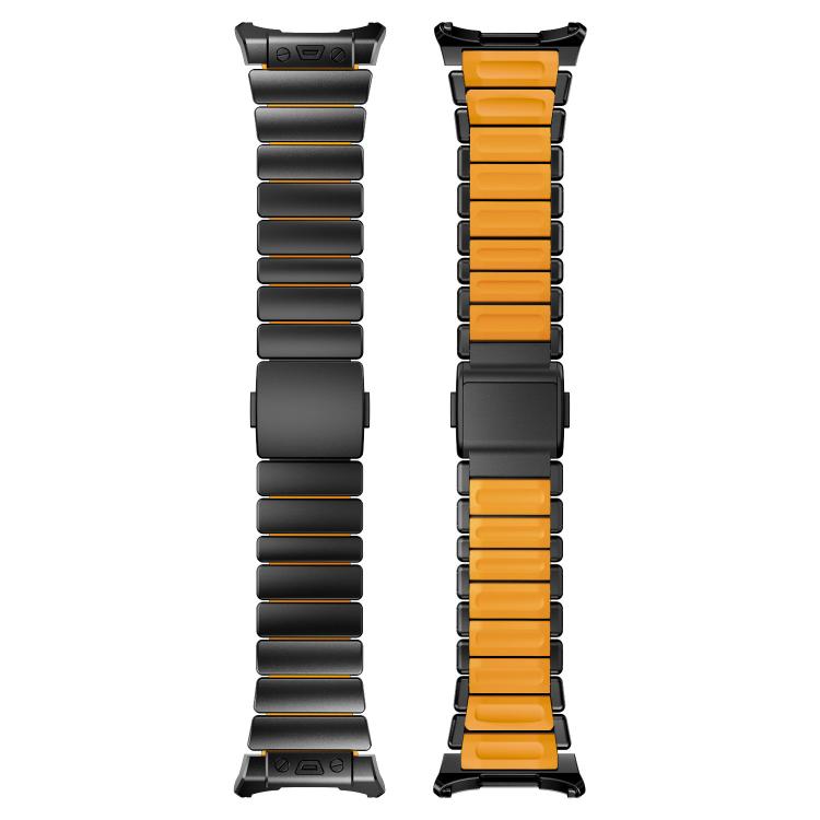 For Samsung Galaxy Watch Ultra 47mm / Ultra 2025 Magnetic Buckle Single-Bead Silicone Stainless Steel Watch Band