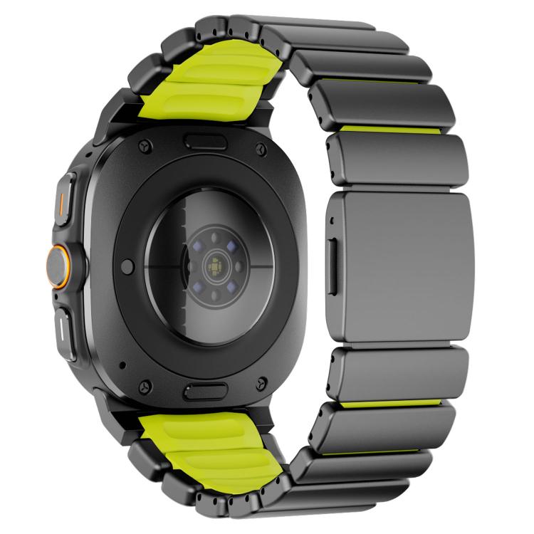 For Samsung Galaxy Watch Ultra 47mm / Ultra 2025 Magnetic Buckle Single-Bead Silicone Stainless Steel Watch Band