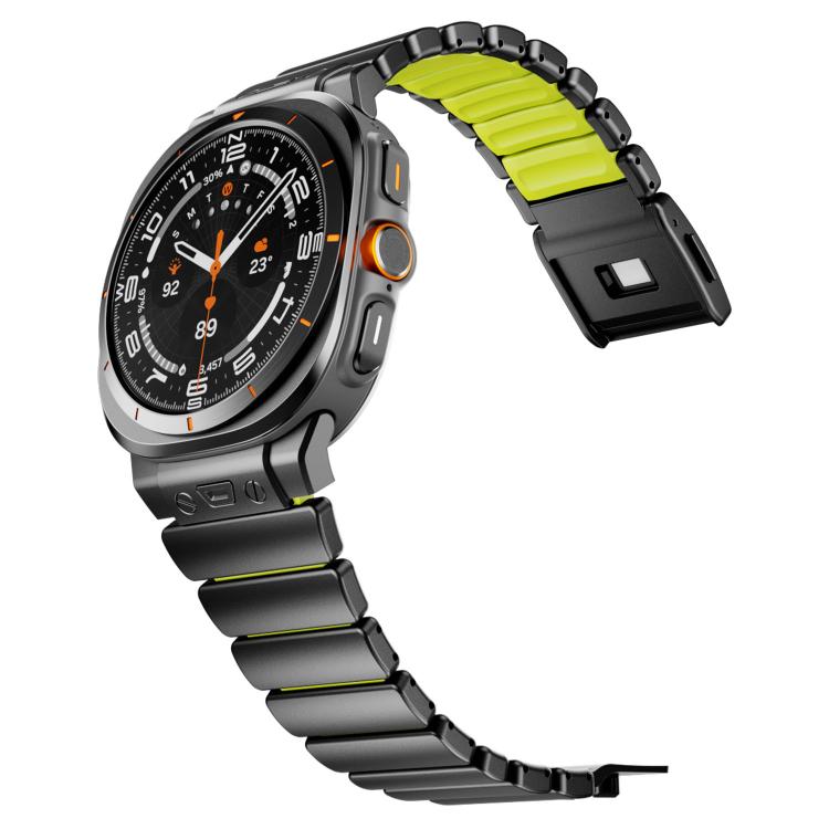 For Samsung Galaxy Watch Ultra 47mm / Ultra 2025 Magnetic Buckle Single-Bead Silicone Stainless Steel Watch Band