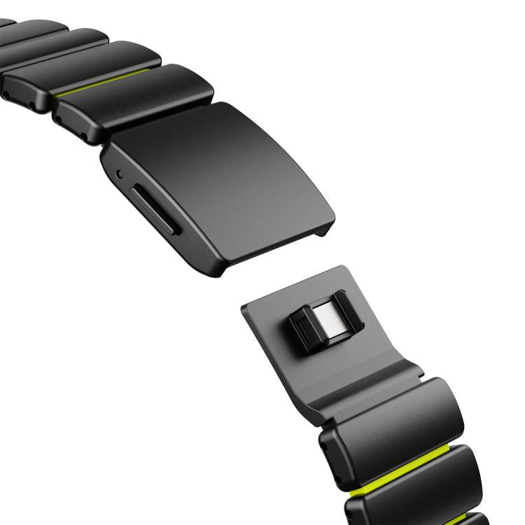 For Samsung Galaxy Watch Ultra 47mm / Ultra 2025 Magnetic Buckle Single-Bead Silicone Stainless Steel Watch Band
