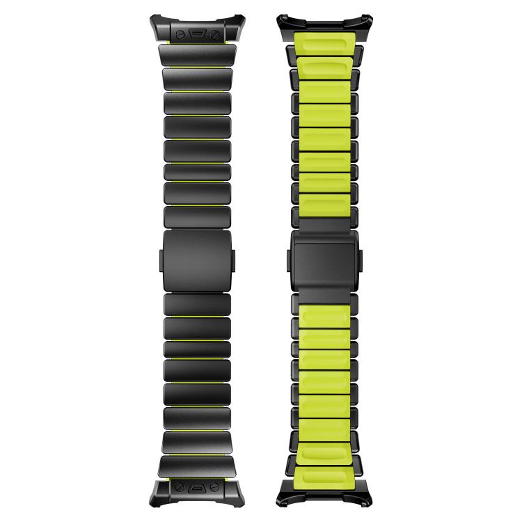 For Samsung Galaxy Watch Ultra 47mm / Ultra 2025 Magnetic Buckle Single-Bead Silicone Stainless Steel Watch Band