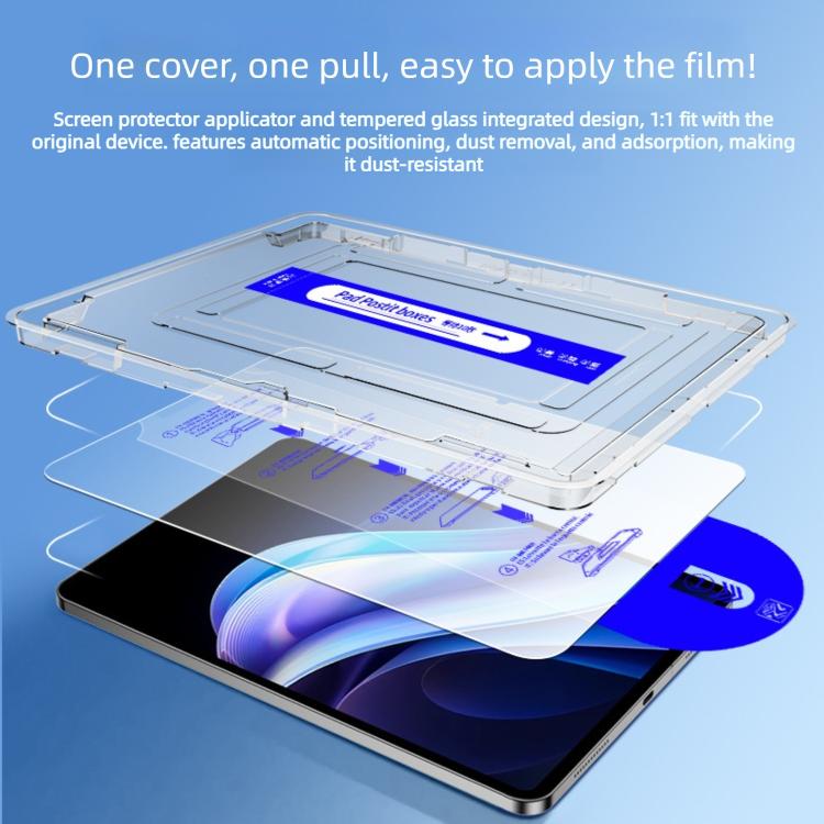 For OPPO Pad Easy Install Box Dust-Free Curved Edge HD Tempered Glass Film