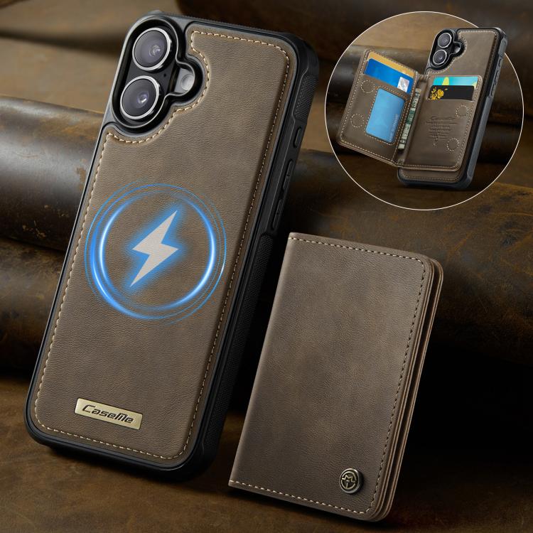 For iPhone 17 CaseMe Me80 Series Detachable Wallet Magnetic RFID Vegan Leather Phone Case