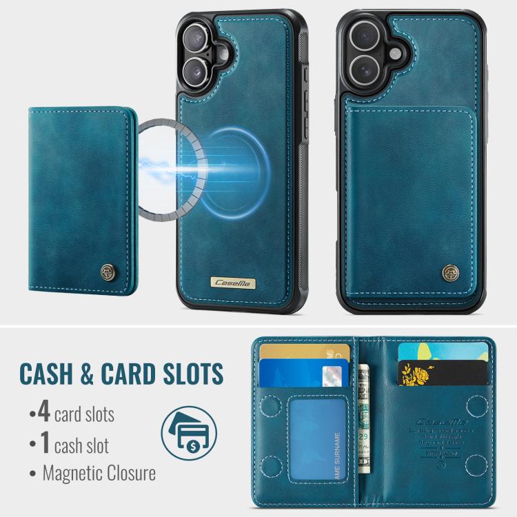 For iPhone 17 CaseMe Me80 Series Detachable Wallet Magnetic RFID Vegan Leather Phone Case