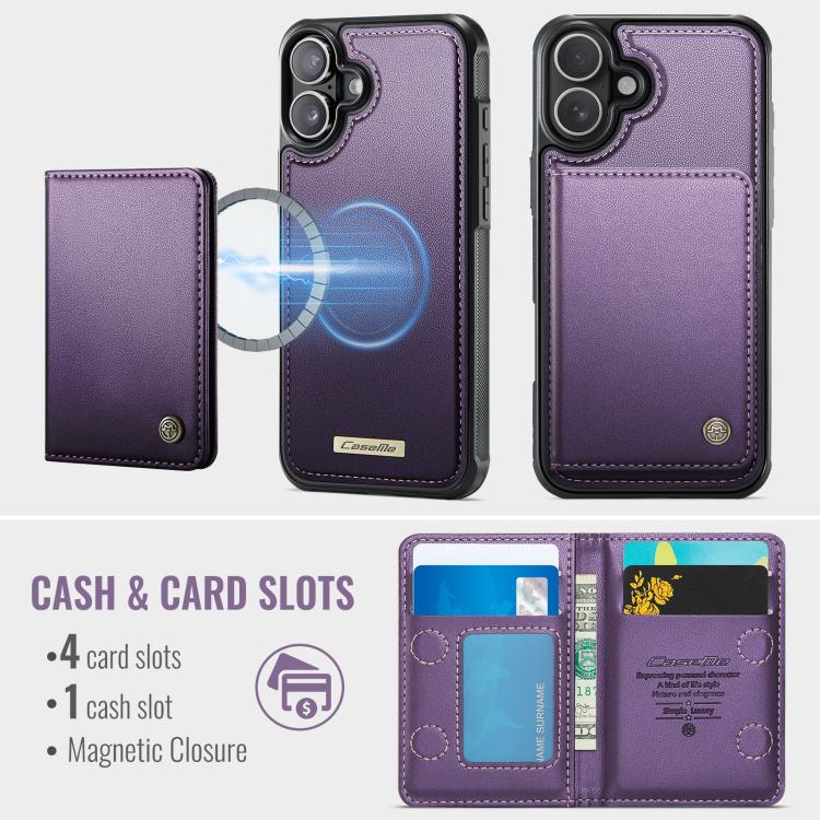 For iPhone 17 CaseMe Me80 Series Detachable Wallet Magnetic RFID Vegan Leather Phone Case