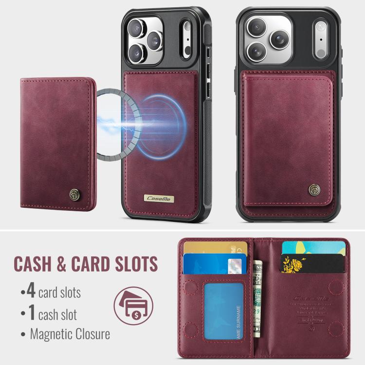 For iPhone 17 Pro CaseMe Me80 Series Detachable Wallet Magnetic RFID Vegan Leather Phone Case