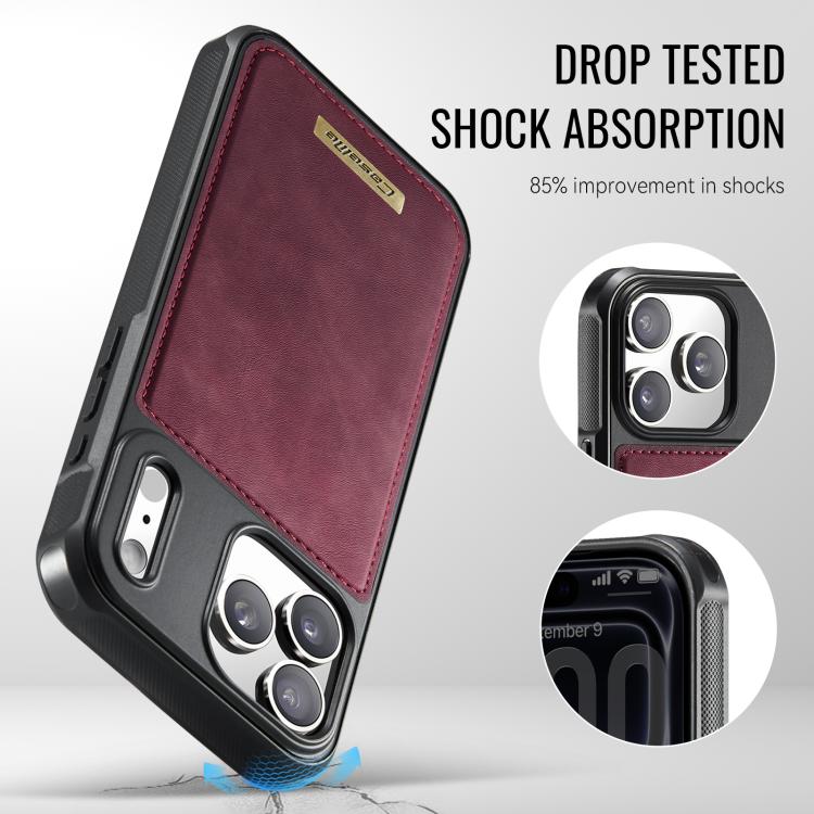 For iPhone 17 Pro CaseMe Me80 Series Detachable Wallet Magnetic RFID Vegan Leather Phone Case