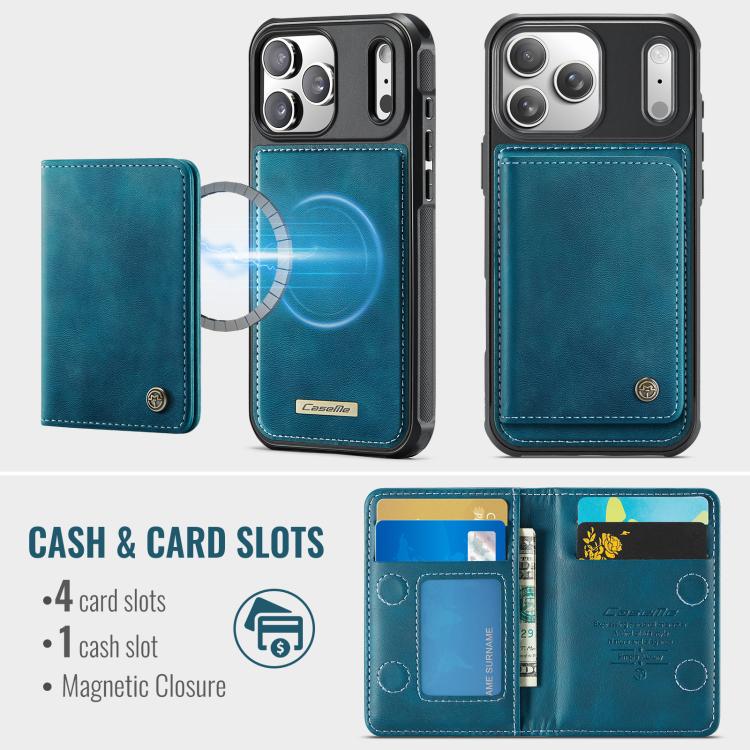 For iPhone 17 Pro CaseMe Me80 Series Detachable Wallet Magnetic RFID Vegan Leather Phone Case