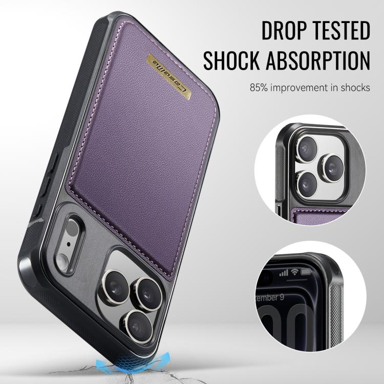 For iPhone 17 Pro CaseMe Me80 Series Detachable Wallet Magnetic RFID Vegan Leather Phone Case