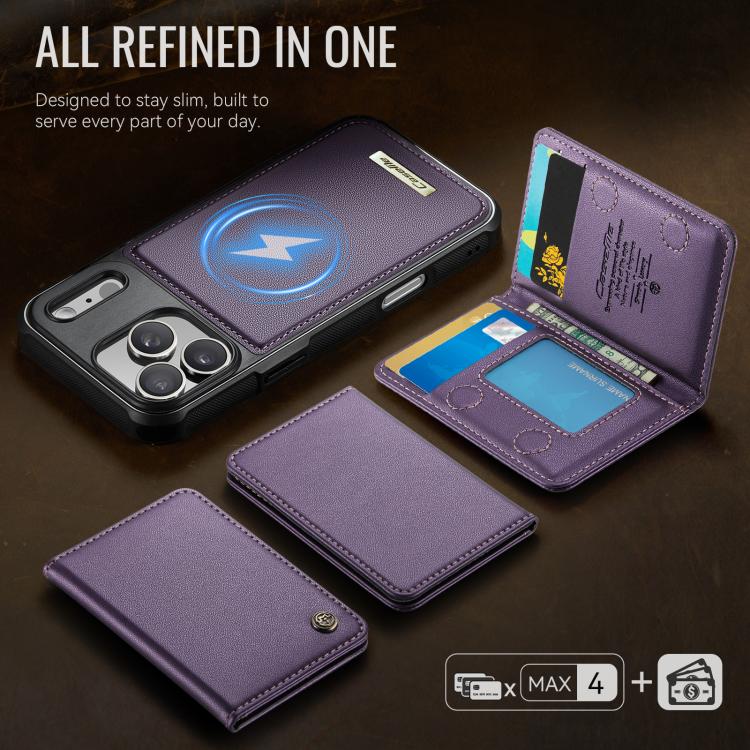 For iPhone 17 Pro CaseMe Me80 Series Detachable Wallet Magnetic RFID Vegan Leather Phone Case