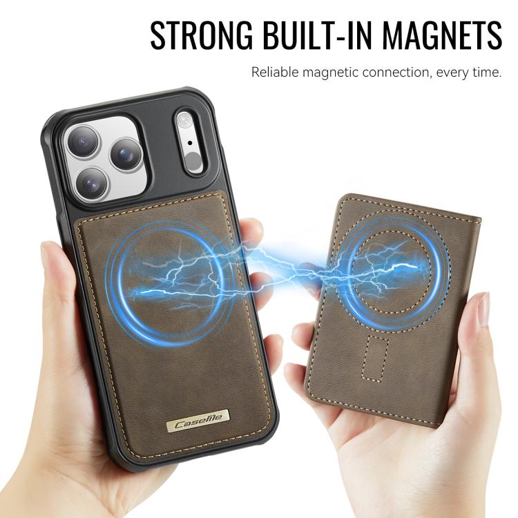 For iPhone 17 Pro Max CaseMe Me80 Series Detachable Wallet Magnetic RFID Vegan Leather Phone Case
