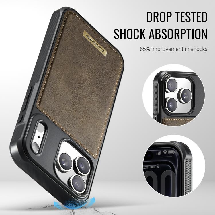 For iPhone 17 Pro Max CaseMe Me80 Series Detachable Wallet Magnetic RFID Vegan Leather Phone Case