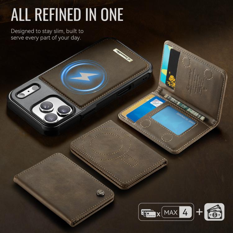 For iPhone 17 Pro Max CaseMe Me80 Series Detachable Wallet Magnetic RFID Vegan Leather Phone Case