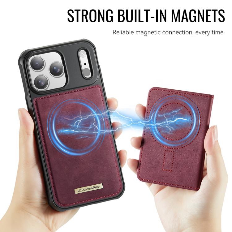 For iPhone 17 Pro Max CaseMe Me80 Series Detachable Wallet Magnetic RFID Vegan Leather Phone Case