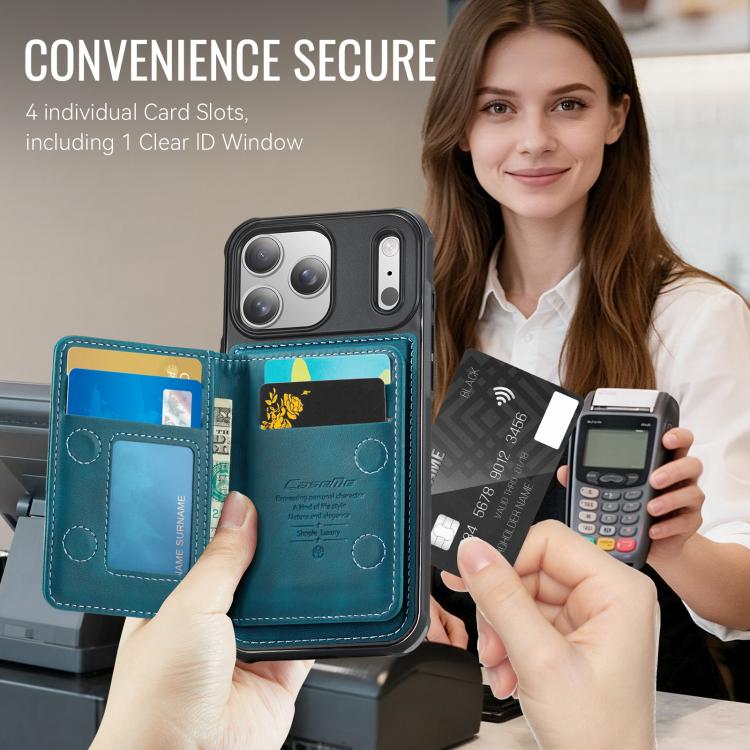 For iPhone 17 Pro Max CaseMe Me80 Series Detachable Wallet Magnetic RFID Vegan Leather Phone Case