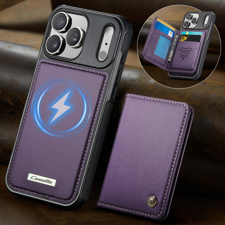 For iPhone 17 Pro Max CaseMe Me80 Series Detachable Wallet Magnetic RFID Vegan Leather Phone Case