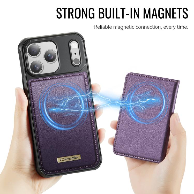 For iPhone 17 Pro Max CaseMe Me80 Series Detachable Wallet Magnetic RFID Vegan Leather Phone Case